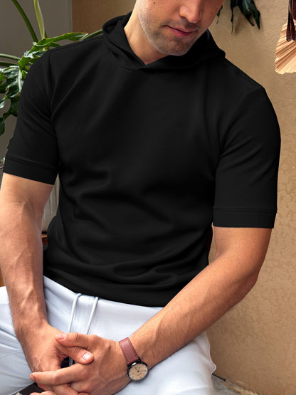 Modal Blend Short Sleeve Hoodie