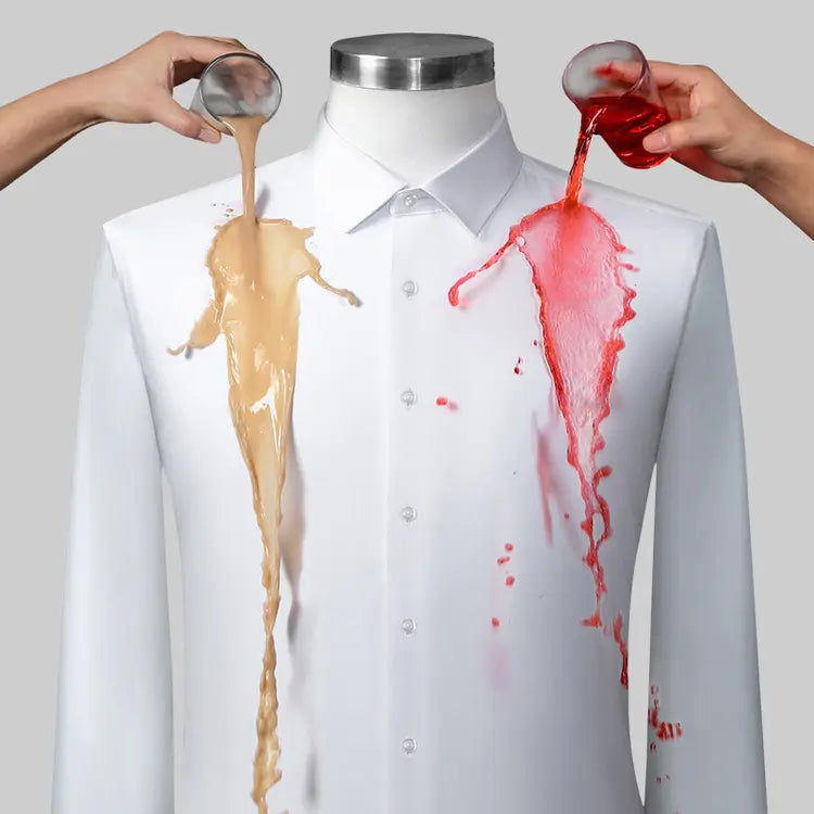 Men's Dress Shirt - Waterproof, Oil and Stain Resistant, Smooth Fabric, Easy to Clean