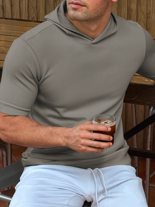 Modal Blend Short Sleeve Hoodie
